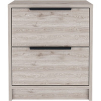 Depot E-Shop Egeo Night Stand  Two Drawers  Countertop  Light Grey  For Bedroom