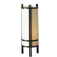 24"" Brown Metal Bedside Table Lamp With Off-White Shade