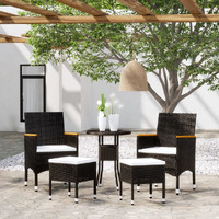Vidaxl 5 Piece Garden Lounge Set Poly Rattan Black