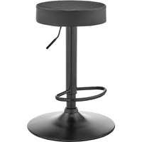 The Dax Backless Gray Faux Leather Adjustable Bar Stool
