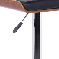 26"" Black Faux Leather Chrome Finished Bar Stool