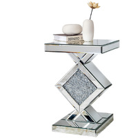 Diamond Silver Mirrored Side Table
