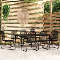 Vidaxl 9 Piece Patio Dining Set Black