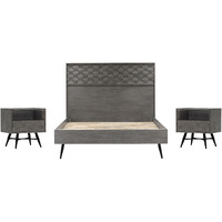 Makena 3 Piece Queen Bedroom Set In Grey Acacia Wood