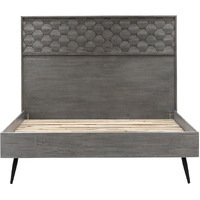 Makena Queen Platform Bed Frame In Grey Acacia Wood