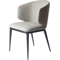 Beige Modern Faux Leather Dining Chair