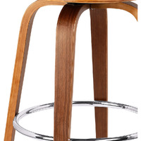 26"" Cream Faux Leather Backless Modern Swivel Bar