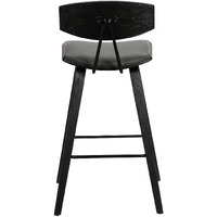 29 Gray Faux Leather Mid Century Modern Bar Stool