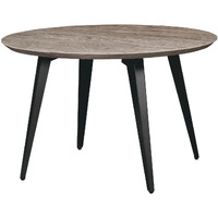 Leisuremod Ravenna Modern Round Wood 47"" Dining Table With Metal Legs