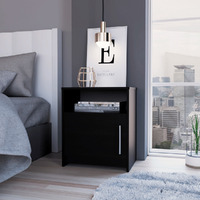 Nightstand Cuarzz  One Cabinet  Black Wengue Finish(D0102Hge6Yy)
