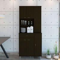Kitchen Pantry Piacenza  Double Door Cabinet  Black Wengue Finish(D0102Hgedaa)