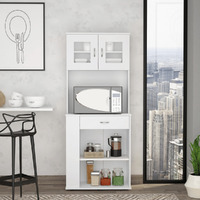 Pantry Double Door Cabinet Folbert  Three Side Shelves  White Finish(D0102Hge6Gg)
