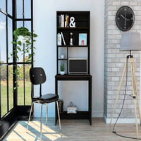 Computer Desk Monroe  Four Shelves  Black Wengue Finish(D0102Hgeyf7)
