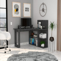 Computer Desk Mohave  Five Open Shelves  Smokey Oak Finish(D0102Hgedig)