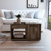 Coffee Table Dext  Single Door Cabinet  One Open Shelf  Dark Walnut Finish(D0102Hge6Ev)