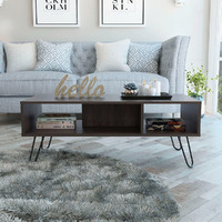 Coffee Table Minnesota  Two Shelves  Carbon Espresso Finish(D0102Hged7U)