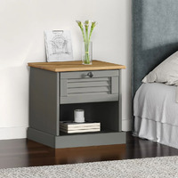 Vidaxl Bedside Cabinet Vigo Gray 16.5""X13.8""X16.5"" Solid Wood Pine