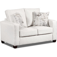 American Furniture Classics Relay Linen Loveseat With Two Throw Pillows Sofas  Soft Washed Cream Tweed