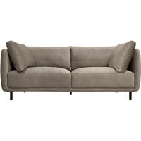 Serenity 79"" Fossil Gray Velvet Sofa With Black Metal Legs