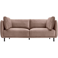 Serenity 79"" Mauve Velvet Sofa With Black Metal Legs