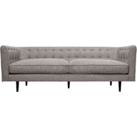 Annabelle 80"" Gray Fabric Sofa With Black Wood Legs