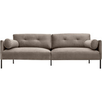 Michalina 84"" Fossil Gray Velvet Sofa With Black Metal Legs