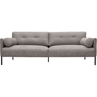 Michalina 84"" Gray Fabric Sofa With Black Metal Legs