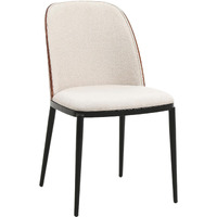 Leisuremod Tule Mid-Century Modern Fabric Dining Side Chair With Powder-Coated Steel Frame For Kitchen And Dining Room