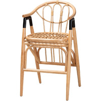 Bali & Pari Cyntia Modern Bohemian Natural Brown Rattan Counter Stool