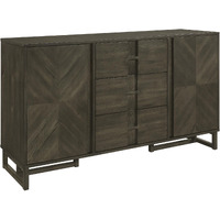 Kelly 3-Drawer Storage Dining Sideboard Server Dark Grey