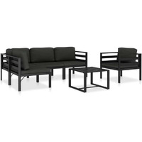 Vidaxl 6 Piece Patio Lounge Set With Cushions Aluminum Anthracite