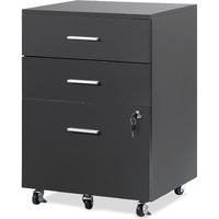Vevor File Cabinet  3-Drawer Wood Filing Cabinet  Locking Office Cabinet For Letter/A4 Size  File Cabinet With 5 Wheels For Home Office  Black