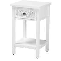 Baxton Studio Yelena Classic And Traditional White Finished Wood 1-Drawer End Table
