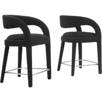 Pinnacle Boucle Upholstered Counter Stool Set Of Two