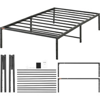Vevor 14 Inch Twin Metal Bed Frame Platform  No Box Spring Needed  Embedded Mattress Foundation With Steel Slat Support  Easy Assembly  Noise Free