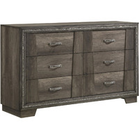 Janine 6-Drawer Dresser Grey