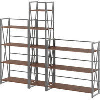 Isa 3-Pc Shelving Set  Graphite And Walnut