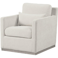 Neos Modern Upholstered Fabric Club Chair With Swivel (Cream)