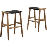 Saoirse Woven Rope Wood Bar Stool - Set Of 2