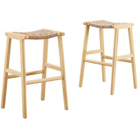 Saoirse Woven Rope Wood Bar Stool - Set Of 2