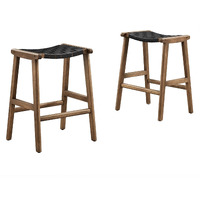 Saoirse Faux Leather Wood Counter Stool - Set Of 2