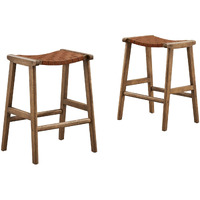 Saoirse Faux Leather Wood Counter Stool - Set Of 2