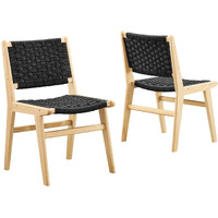 Saoirse Woven Rope Wood Dining Side Chair - Set Of 2