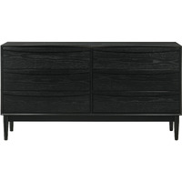 Artemio 6 Drawer Wood Dresser In Black Finish