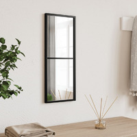 Vidaxl Wall Mirror Black 7.9""X19.7"" Rectangle Iron