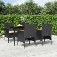 Vidaxl 5 Piece Patio Dining Set With Cushions Black