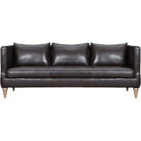 Vincenza 85"" Dark Brown Leather Sofa