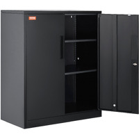 Vevor Metal Storage Cabinet With 2 Magnetic Doors And 2 Adjustable Shelves  200 Lbs Capacity Per Shelf  Locking Steel Storage Cabinet  42'' Metal Cabinet With 3 Keys  For Home  Office  Garage