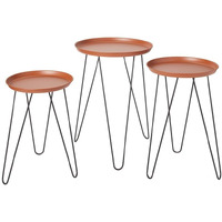 Set Of 3 Metal Accent Tables - Bronze