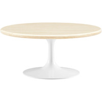 Lippa 36 Round Artificial Travertine  Coffee Table